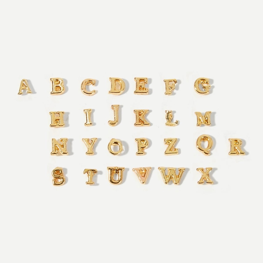 Delicate Initial Gold Studs